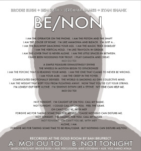 Be Non Moi Ou Toi 7 Inch Single w Bonus Tracks